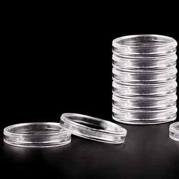 10шт Прозрачни Капсули за монети, Съдове за събиране на монети Кутии Притежателите 40 мм