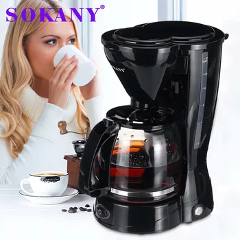 12 Чаши, малка кафе-машина, компактна кафемашина с филтър за многократна употреба, подгряващата плоча и кафе машина за дома и офиса