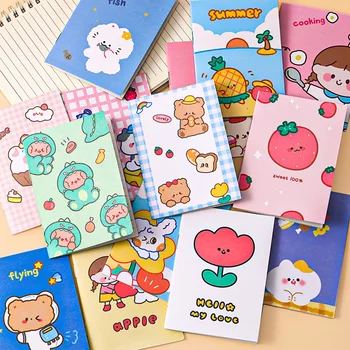 4 Книги Корейски канцелярский бележник Cartoony тетрадка Малък подарък за начално училище Бележник Планер Дневници за училище