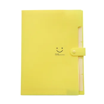 5 джобове, Пластмасови Разширяващо се папките за файлове с Формат А4 с цип акордеон, Набор от организаторите за документи на хартиен носител (жълто