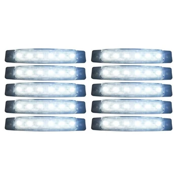 50 Броя 24V Tail 6 SMD LED Странична Led Индикатори за Обратно виждане Фенер Бяла Светлина За Автобуси/Камиони/Ремаркета/Камиони MA565