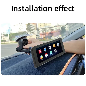 6,86 Инчов Автомобилен сензорен екран, Безжичен Carplay Android Авто Преносимо радио + бутон