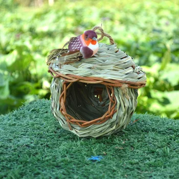 Bird ' s nest, сплетенное от билки, Топла и дишаща плетена Ракита Птичья Клетка, Декорация за градината на открито, Билкови Гнездо, гнездо Подвесное
