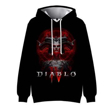 Diablo IV Lilith Дигитален 3D hoody с качулка в стил Рапърът, мъжки и дамски hoody в стил хип-хоп в стил Харадзюку, пролет и есен