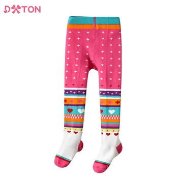 DXTON/ есенно-пролетни чорапогащи за момичета, чорапи с принтом във формата на сърца, балетные Танци, Ярки чорапогащи за момичета, чорапогащи за деца