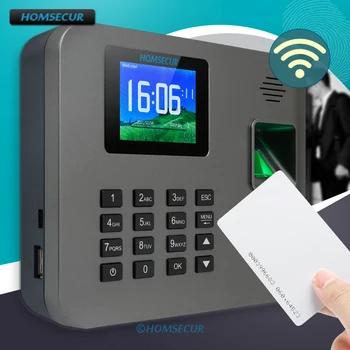 HOMSECUR Нови пръстови отпечатъци и RFID-карти отчитане на работното време + безплатен софтуер + Wi-Fi + ЛЯТНО време