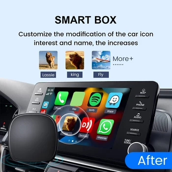 Smart Box Безжичен Carplay Android Auto Bluetooth-съвместими Интелигентен модул WiFi 2.4 + 5G Вграден GPS Android 11.0 с 4-ядрен процесор