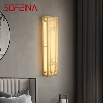SOFEINA Месинг, с монтиран на стената лампа LED Модерни и луксозни мраморни стенни лампи, декорация за дома, спалня, всекидневна, коридор