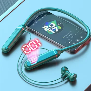 TWS Магнитни Безжични Слушалки с Шейным Ръб Bluetooth 5.2 Слушалки Слушалки За Бягане Водоустойчив Слушалка с Микрофон Детска Слушалки