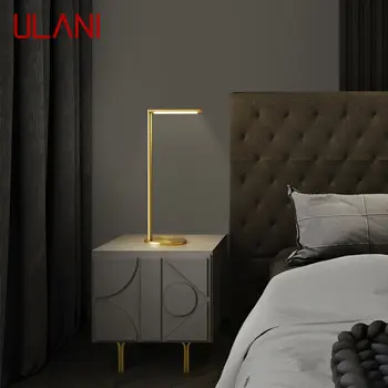 ULANI Модерна Латунная Настолна Лампа LED 3 Цвята Творчески Прост Златен Настолна Лампа Мед За Домашен Кабинет Нощно Шкафче За Спалня
