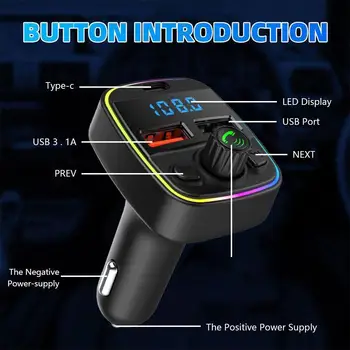 Автомобилен FM трансмитер Автомобилен Bluetooth Hands-free Mp3-плейър PD Бързо зареждане на P10 Двойно зареждане чрез USB Full 3.1 A Автомобилни Аксесоари на Едро