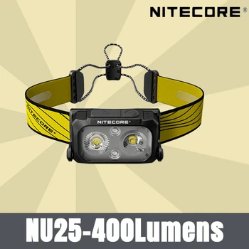 Акумулаторна фаровете NITECORE NU25 на 400 лумена, вградена батерия с капацитет 650 mah, лека фар за бягане на открито, къмпинг