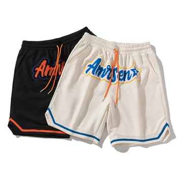 Американските спортни къси панталони, мъжки летни улични модни маркови окото баскетболни Оверсайз-дизайн, Свободни Ежедневни Капри