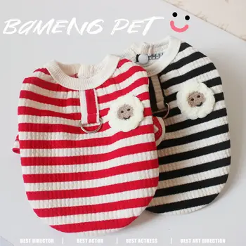 Атрактивен модерен шарени есенно-зимния вязаный пуловер за домашни любимци, дрехи за плюшени котки, Топъл пуловер за кучета, дрехи за малки кучета