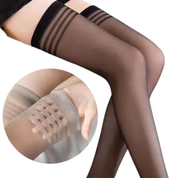Дамски секси ултра-Тънки дамски чорапи до бедрото, Сексуална дишащи шарени чорапи над коляното, Висококачествен Трикотаж носочные на продукта