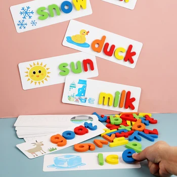 Детски Пъзел Дървена Писане На Думи Kid Letter Game Разпознаване На 26 Букви От Азбуката За Деца Ранно Развитие На Играчка Cognition Prop