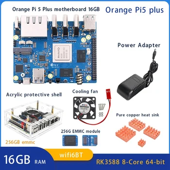 За Orange Peel 5 Plus 16GBRAM + 256GB Emmc Модул RK3588 Восьмиядерный Подкрепа 8K Видео 2,5 G Модул Wifi6 резервни Части, Аксесоари Plug EU