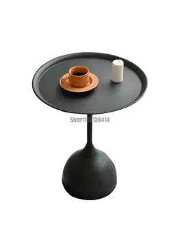Комбиниран Чай маса в скандинавски стил за дневната, Модерен минималистичен Малка масичка за кафе, Мини-черно Приставной масичка за индивидуално дивана