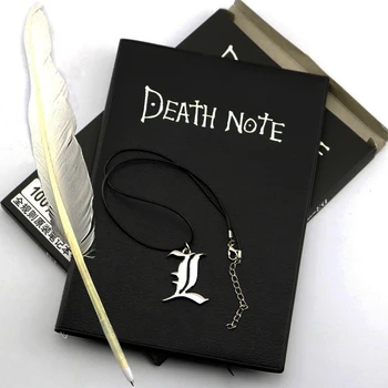 Комплект бележник Deathnote от PVC и колие, Перьевая дръжка, Студентски аксесоари в стила Аниме, играчка за cosplay, подарък за рожден Ден
