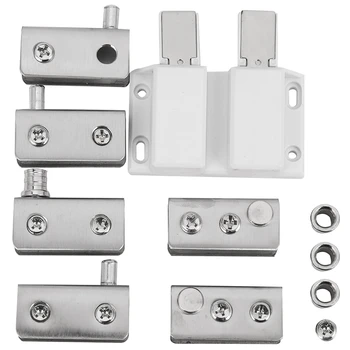 Комплект Магнитни Ключалки за Стъклени Врати от неръждаема Стомана с двойна Глава За Стъклени Врати на 5-8 мм
