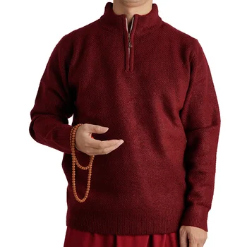Костюм Ламаизъм Костюм на Тибетския будизъм Облекло на Монах-Лама С Дълъг Ръкав Донгбо Топ Облекло на Монах Палто Топъл Пуловер На Топола е Як 2023