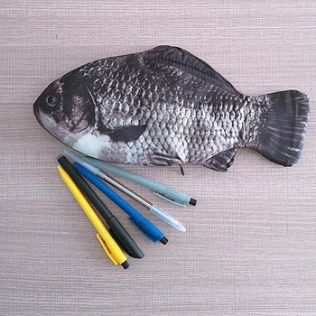 Креативен молив случай с имитация на солена риба, по-Голям капацитет, чанта за моливи, Забавни училищни пеналы, Канцеларски материали