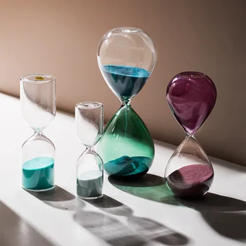 Креативни стъклени пясъчен часовник с таймер, време украса 5, 10, 15 минути, детска почистване на зъбите, хол, декорация на дома