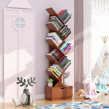 Лавица за книги в Скандинавски стил за обзавеждане на хола Модерен минималистичен библиотеката Креативен Дизайн bookshelf Шкаф Рафтове за спални
