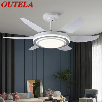 Лампа OUTELA, Скандинавски led вентилатор на тавана, Модерен минималистичен ресторант, дневен тракт, спалня, търговска електрически вентилатор