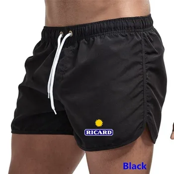 Летни мъжки къси панталони с принтом Ricard, дишащи дантелени спортни панталони, бързосъхнеща плажно облекло, фитнес зала и фитнес
