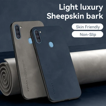 Луксозен Оригинален устойчив на удари калъф от матирана кожа за Samsung Galaxy A11 A 11, защитен калъф за вашия телефон, за GalaxyA11