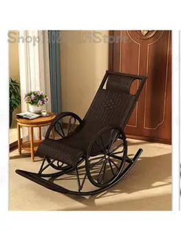 Лятото стол-люлка шезлонг за възрастни люлеещ се Стол, Старецът Мързелив Балкон Семеен отдих Свободен и удобен стол Стол от тръстика