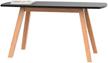 Масичка за кафе - Дизайнерски ниска масичка Franz с дървена дограма за сядане, съхранение и кът за мъже и жени - Черен