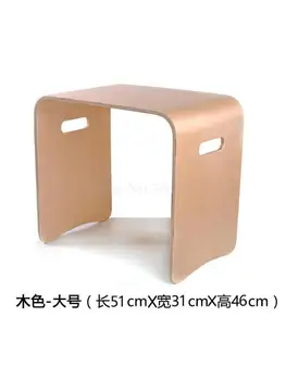 Модерен творчески прост столче за грим домашен черен стол от масивна дървесина, малка странична масичка, табуретка, просто пейка за обувки