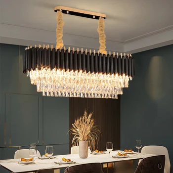 Модерни led Луксозни Кристални Полилеи, Подвесное Осветление, Овалния Дизайн, Окачена лампа за дневна, трапезария, кухня
