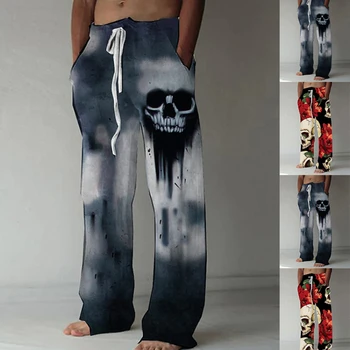 Модерни елементи в стил хип-хоп, Улични Панталони с набивным модел, Разтеглив Свободни Мъжки панталони S-3XL