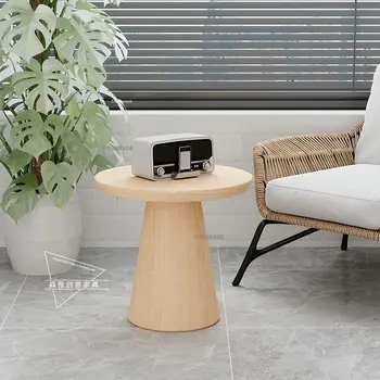 Модерни масички от масивно дърво за мебели за всекидневна, индивидуален Дизайнерски масичка за кафе, Просто кръгла маса за дивана