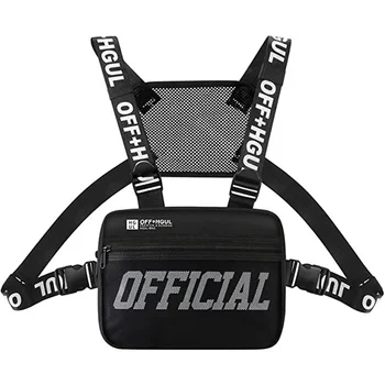 Модни Градинска Мъжки Нагрудная чанта в стил хип-хоп, Тактически отличителни чанти на две ремнях, определени за спорт на открито, чанта за бягане