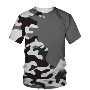 Мъжка тениска с военен Камуфлаж и 3D-принтом, Камуфляжная ежедневна спортна тениска, тениски за печатите с кръгло деколте, бързо съхнещи блузи за фитнес