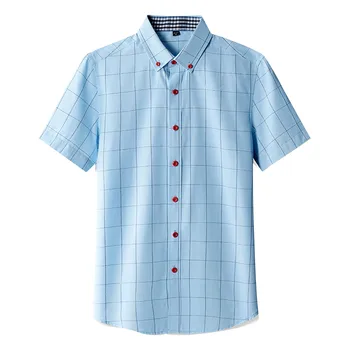 Мъжки однотонная тениска, Летни мъжки ризи с къс ръкав с принтом, Ежедневни однобортные блузи с яка-часова, дишаща тениска