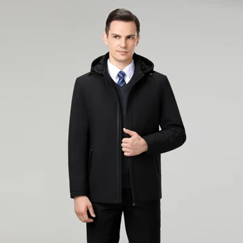 Мъжко зимно яке с качулка, връхни дрехи, новост зимата, модерно свободно ежедневното топло палто
