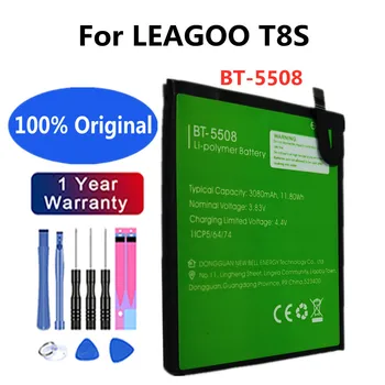 Нов 100% Оригинална Батерия BT5508 3080mAh За LEAGOO T8S Smart Mobile Phone Battery Висококачествени Сменяеми Батерии + Комплекти инструменти