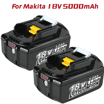 Нов 18650 18V 5.0 Ah Акумулаторна литиева батерия, за Makita BL1830 BL1850 BL1840 Акумулаторни Електроинструменти с Литиево-йонна Батерия