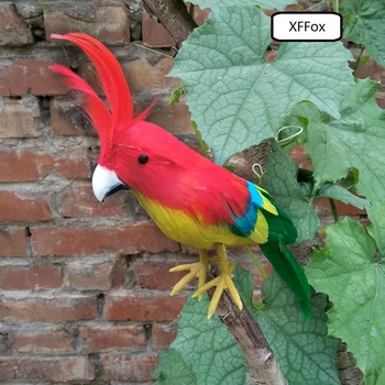 нова реална модел в червен и зелен папагал от пяна и пера, имитирующая птица, подарък за около 20 см xf0124