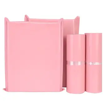 Нова Удебелена Розова Малка Логистична експрес-опаковки, чанти за доставка, Пакет за куриерски инструменти, Прахоустойчив, Водоустойчив Цип Уплътнителен калъф