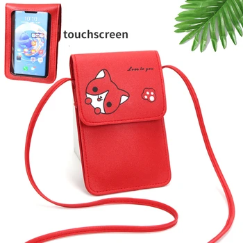 Нова Чанта за телефон със сензорен екран, чанти през рамо, Женски RFID Многофункционален чантата си на рамо, Мини-дамска чанта, мобилен портфейл, държач за карти