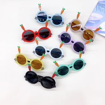 Нови модерни детски слънчеви очила в ретро-стил, кръгла кутия за КОМПЮТЪР, аксесоари за моркови, модни слънчеви очила