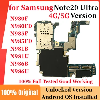 Оригиналната Разблокированная дънна Платка за Samsung Galaxy Note 20 Ultra 5G N980F N985F N981B N981U N986B N986U Версия ЕС, САЩ Логическа Такса