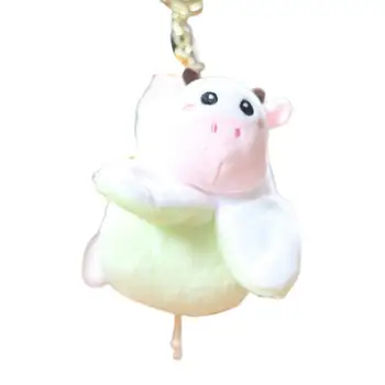 Плюшен играчка-ключодържател, много мека, с ярки изрази, изцяло попълнен Крава, плюшевое животно, окачване-ключодържател, кукла за деца