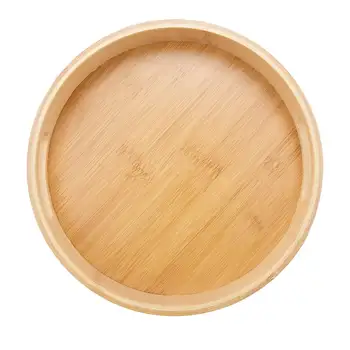 През цялата Сервировочный Бамбук дървен Поднос за масата за хранене тави, употребявани Чаен бар Контейнер за храна за закуска Дръжка Тава за съхранение 1